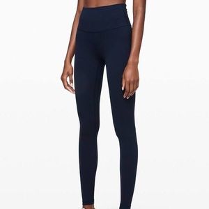Navy Lululemon full-length leggings